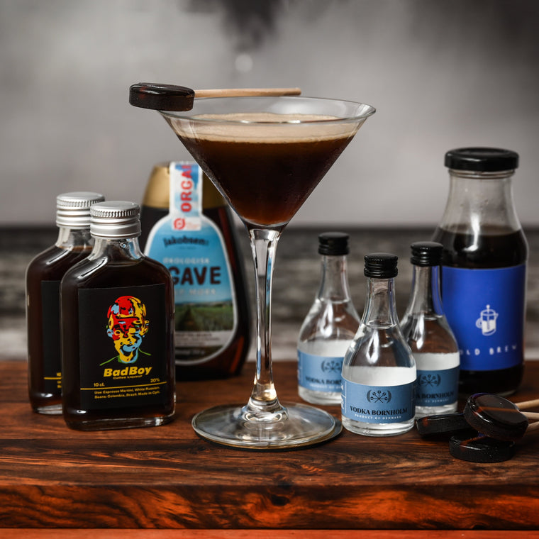 Espresso Martini, Kaffelikør, Vodka, Cold Brew, Slikkepinde