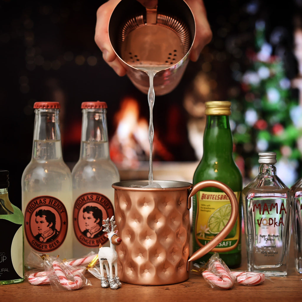 Moscow Reindeer Cocktail, Vodka, Ginger Beer, Mint sirup, Limesaft, Bismarck
